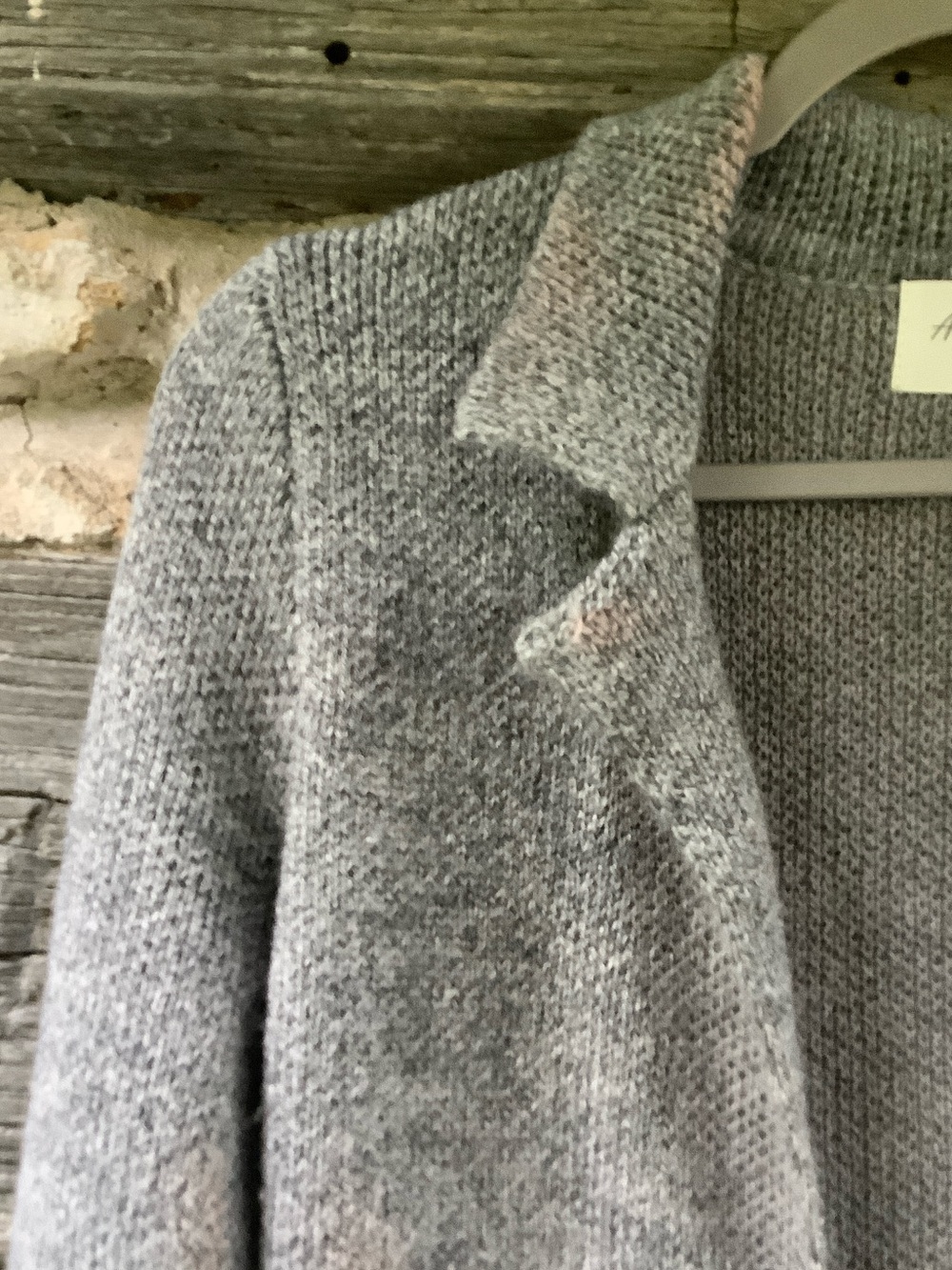 Active USA Double-Breasted Gray Knit Cardigan Coatigan - Picture 5 of 10
